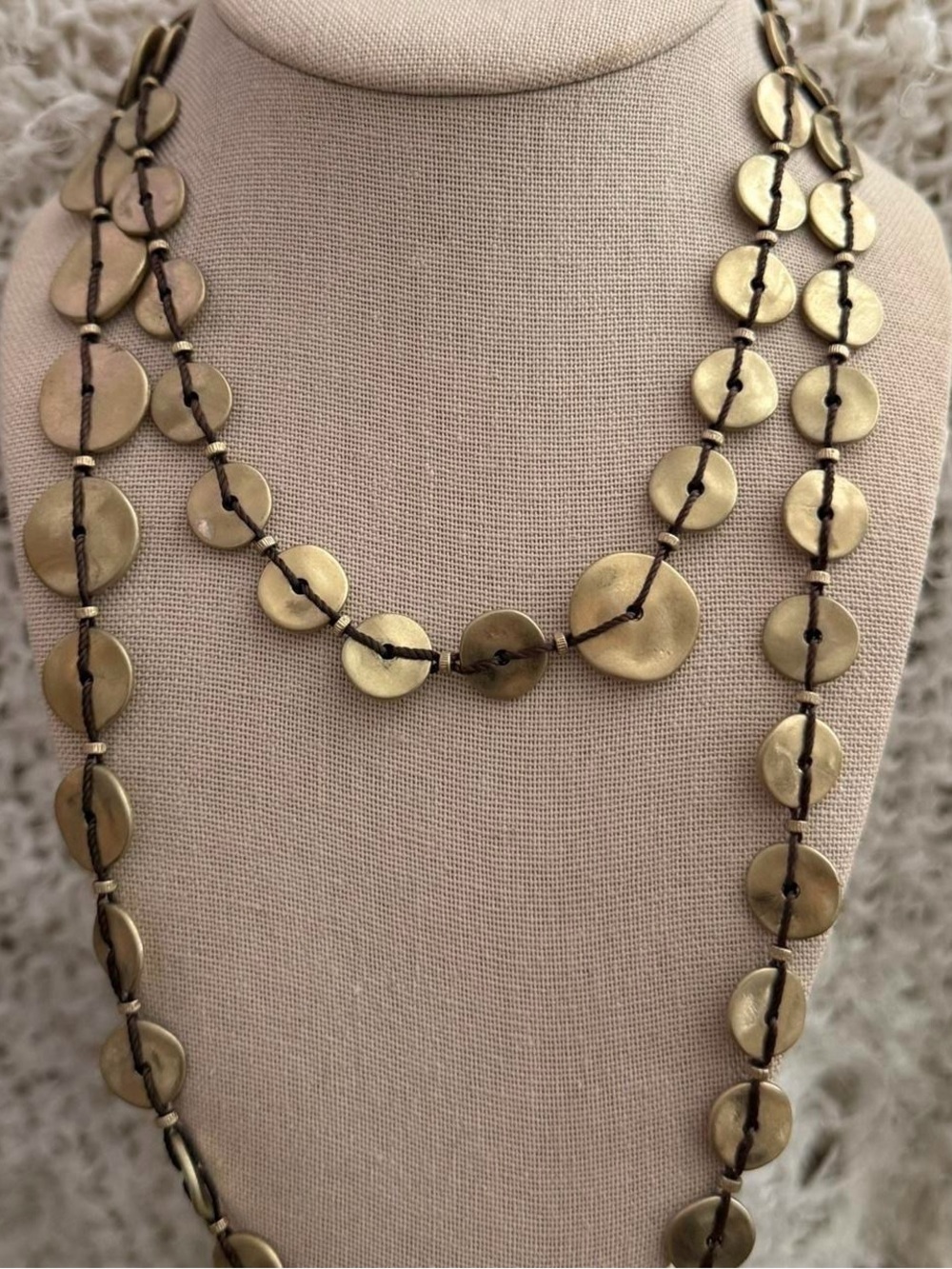 vintage 2000s chicos gold boho wrap necklace